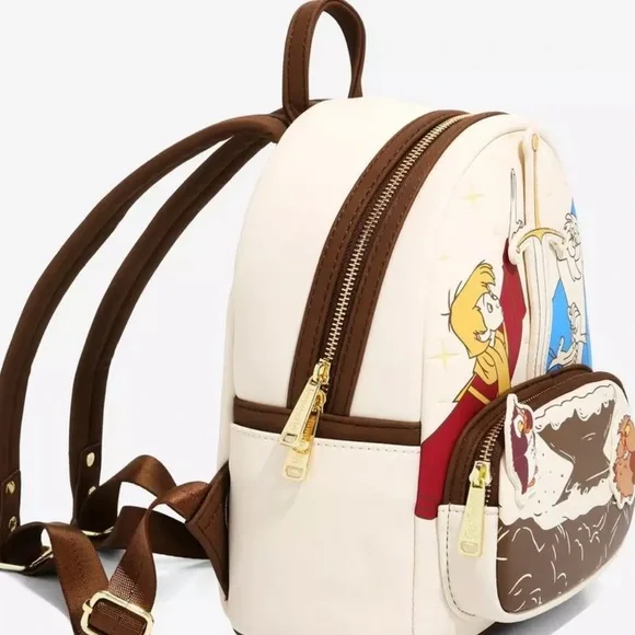 NWT Loungefly Disney The Sword in the Stone Arthur & Merlin Mini Backpack